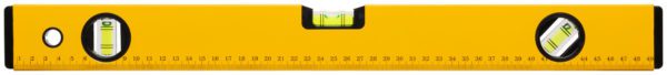 Уровень усиленный желтый фрезерованная грань 3 глазка 500мм/18205