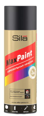 SilaHome MaxPaint Аэрозольная эмаль Черный матовый Универсальная Ral 9005