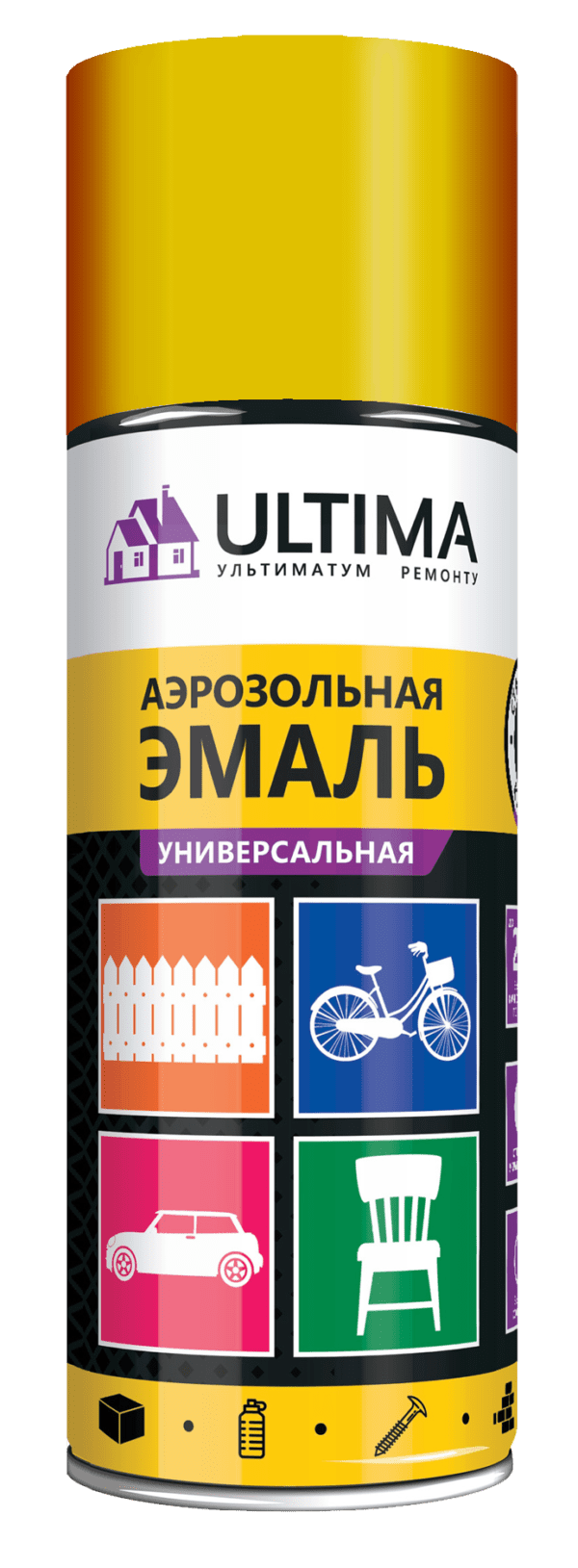 (К)  ULTIMA, ЛАТУНЬ МЕТ краска аэрозольная с металл.эффектом, 520 мл (1 уп - 12 шт.)