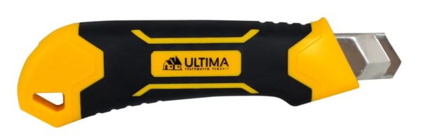 119051 Нож Ultima, 18 мм, автоматическая фиксация, черное лезвие Sk5 (1уп - 12 шт, 1 кор - 144 шт)