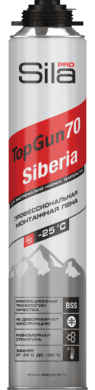 Sila PRO TopGun Siberia 70, Монтажная пена зимняя профессиональная, 890 мл