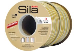 Sila Home D100, 9х7,4 мм уплотнитель самоклеящийся, белый, (1к-6шт), Польша