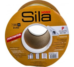 Sila Home Р100, 9х5,5 мм уплотнитель самоклеящийся, белый, (1к-6шт), Польша