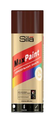 Sila HOME Max Paint, эмаль аэрозольная, универс., КОРИЧНЕВЫЙ RAL8028, 520мл