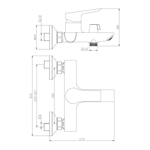 Смеситель д/ванны SEVILLA, арт.20201SV (1 упак. - 8 шт.)