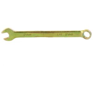 Ключ комбинированный, 9 мм, желтый цинк// Сибртех