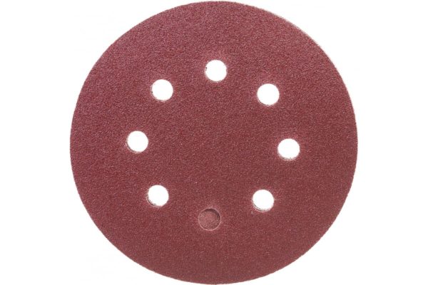 Круг абразивный на ворсовой подложке под "липучку", перфорированный, P 80, 125 мм// Сибртех