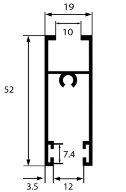 КОР (М) 0766-04 Профиль створки низ-верх С640-12, 6м  (6шт). Россия 8017