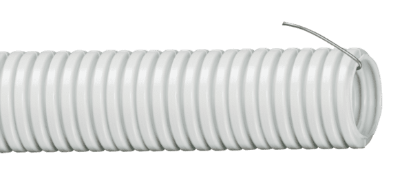 Труба гофрированная ПВХ 32 мм с протяжкой легкая серая (25м)