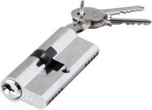 ANBO Цилиндр замка 2200 ключ/ключ, английский, 3 ключа, никель 30*30  (1к. 10шт)