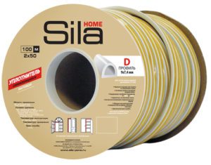 Sila Home D100, 9х7,4 мм уплотнитель самоклеящийся, бежевый, (1к-6шт), Польша