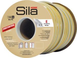 Sila Home Е150, 9х4 мм уплотнитель самоклеящийся, белый, (1к-6шт), Польша