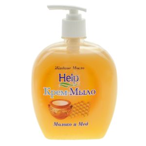 HELP жидкое крем-мыло дозатор Молоко и мед 300гр/20