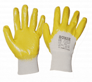 Перчатки с облегченным нитриловым покр, полуобливные, манжета, BOXER® арт. BXR1400 р.10 (кор 120 пар/упак 12 пар) (р.10)