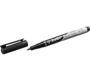 ЗУБР МП-100 1 мм, заостренный, черный, Перманентный маркер, ПРОФЕССИОНАЛ (06320-2)