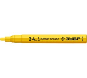 ЗУБР МК-400 2-4 мм, круглый, желтый, Маркер-краска, ПРОФЕССИОНАЛ (06325-5)