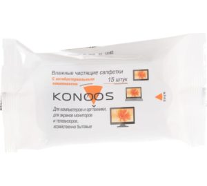 Чистящие салфетки для ЖК-экранов, ноутбуков, смартфонов Konoos 15 шт