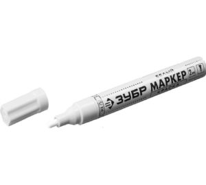 Маркер-краска ЗУБР 2 - 4 мм, круглый, белый, Профессионал (06325-8)