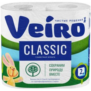 Туалетная бумага "Veiro Classic" двухслойная 4рул/12пач