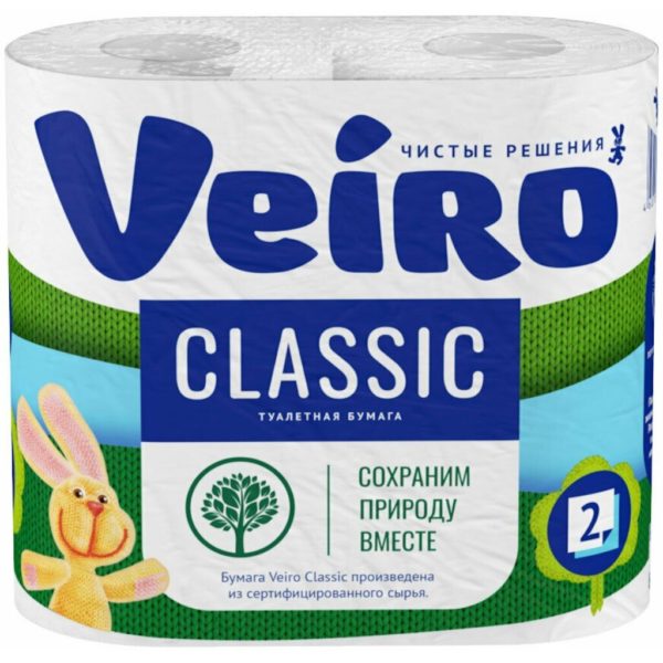 Туалетная бумага "Veiro Classic" двухслойная 4рул/12пач