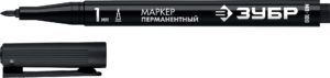 Перманентный маркер ЗУБР МП-100, 1 мм, заостренный, черный, Профессионал (06320-2)