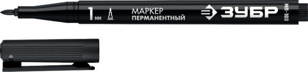 Перманентный маркер ЗУБР МП-100, 1 мм, заостренный, черный, Профессионал (06320-2)